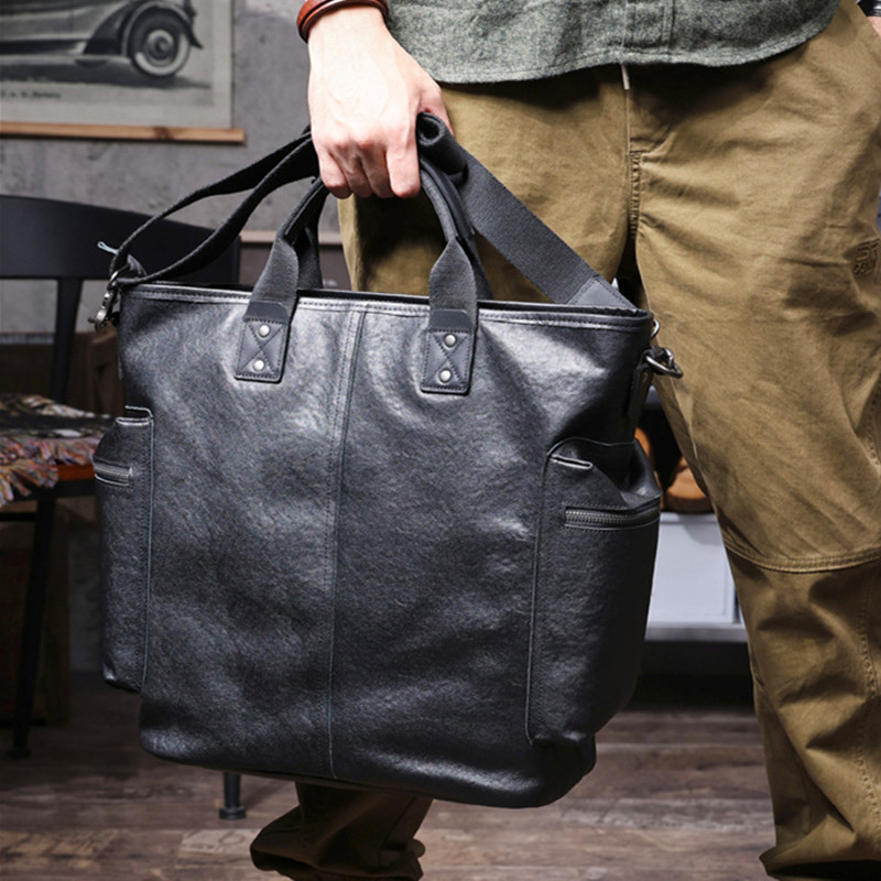 Laptop Bag Leather 15 - 15-дюймовый дизайнерский мужской черный портфель ручной