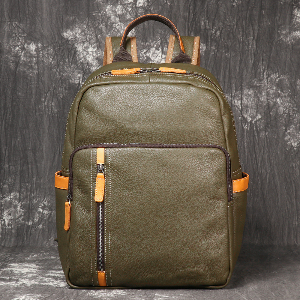 Laptop Bag Leather 15 - Мужской Дорожный рюкзак из натуральной кожи,