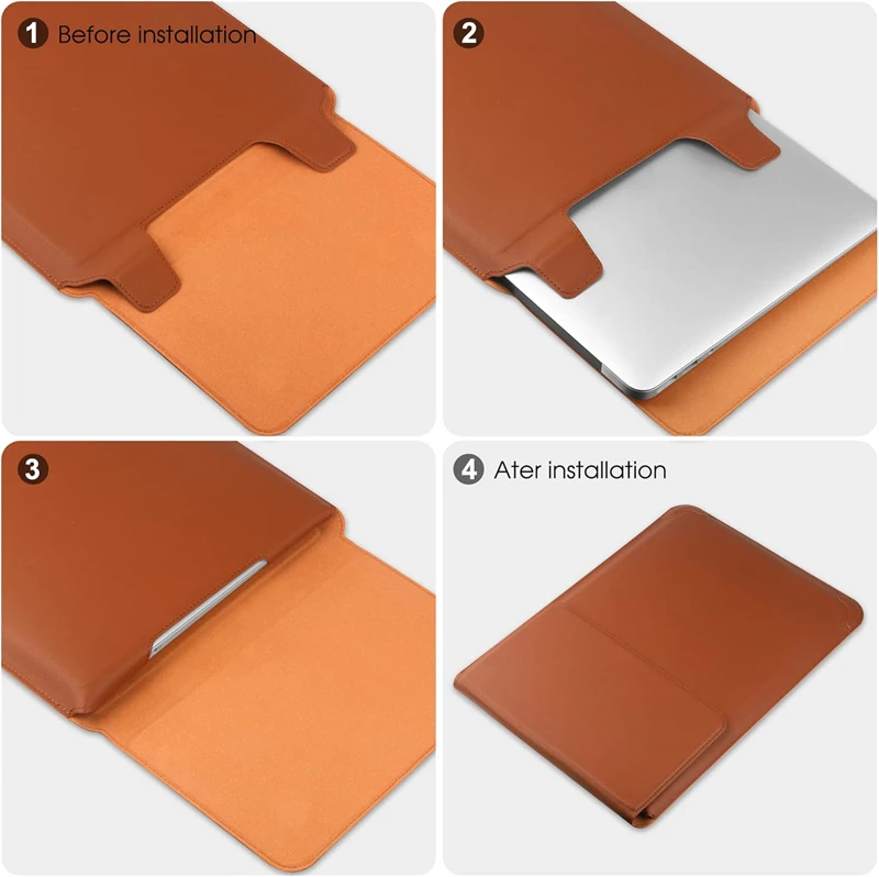 Портативный кожаный чехол для  – обзор и цена Laptop Bag Leather 15