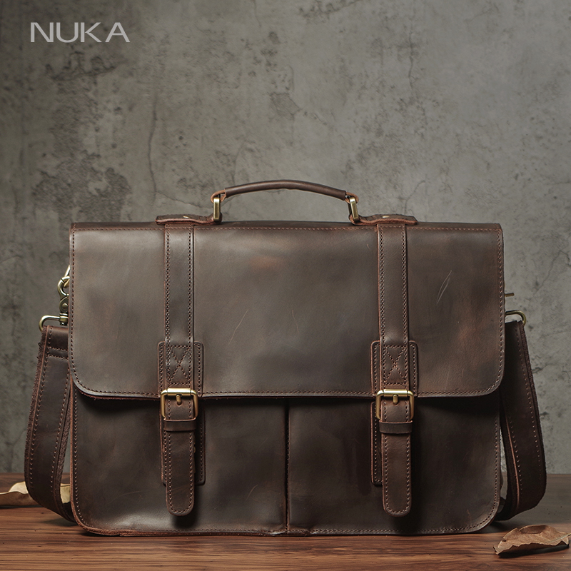 NUKA мужской исполнительный по – обзор и цена Laptop Bag Leather 15