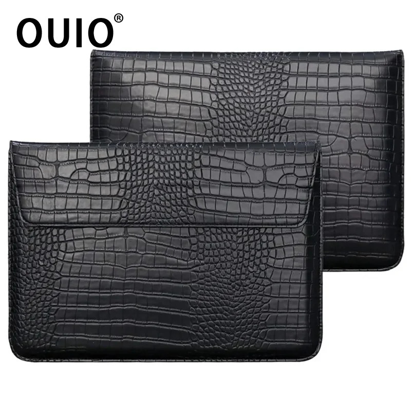 Чехол-конверт OUIO из крокодил – обзор и цена Laptop Bag Leather 15